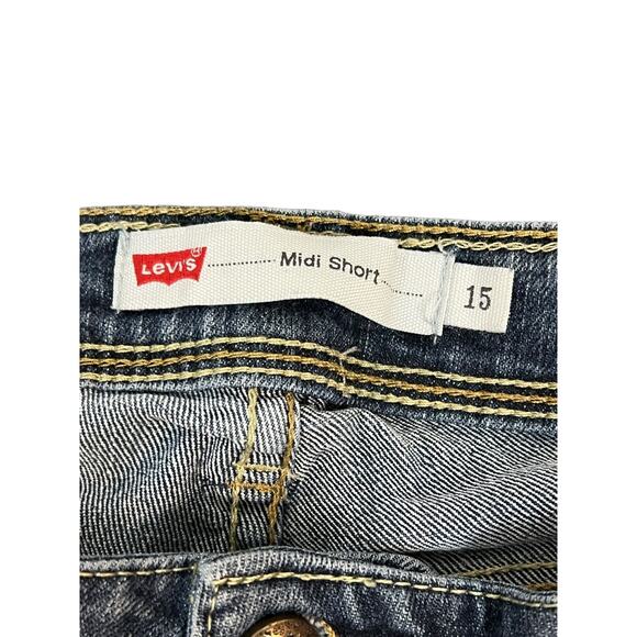 Levi's Midi Short 15 Juniors Womens Cut Off Distressed boyfriend - Picture 2 of 4